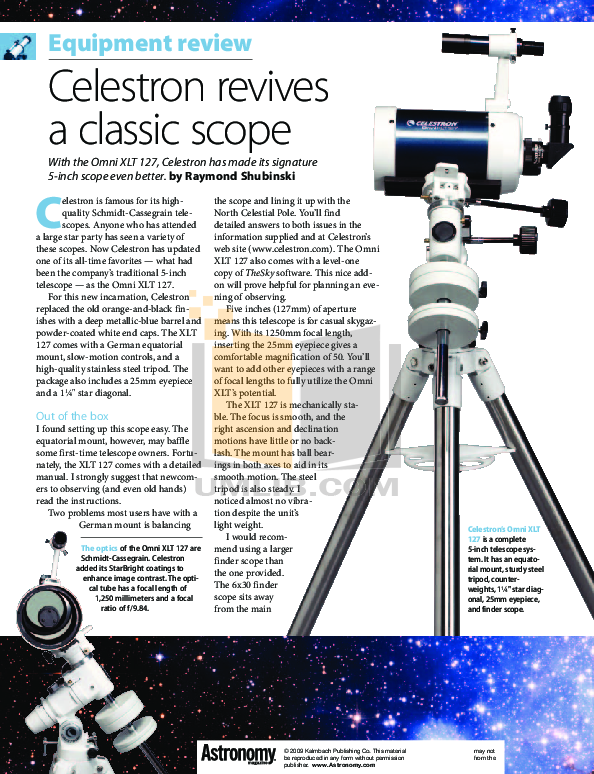 celestron omni xlt 127 telescope