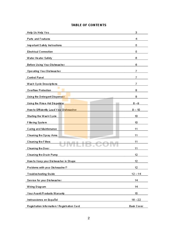 avanti dishwasher dw18