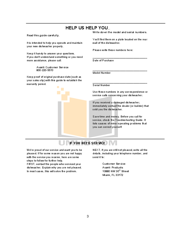 avanti dishwasher dw18