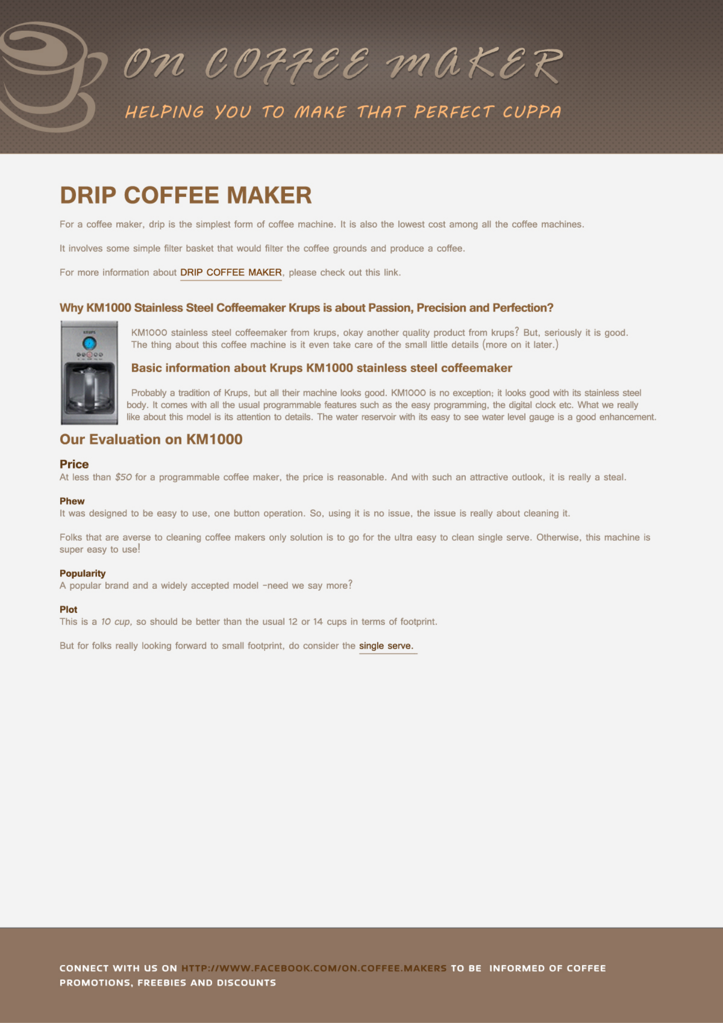 PDF manual for Krups Coffee Maker FMF5