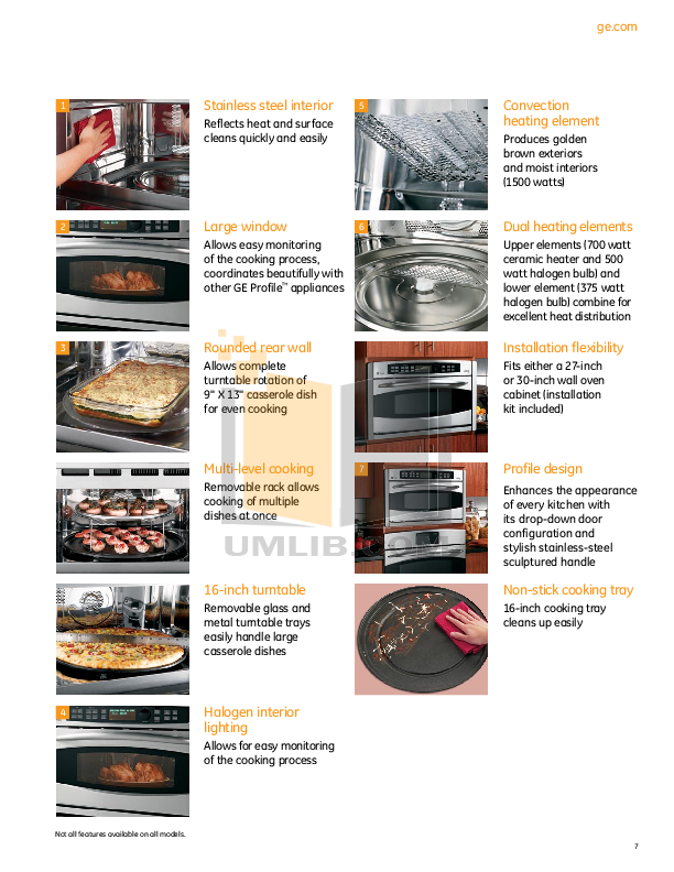 PDF manual for GE Oven Profile Advantium SCB2001KSS