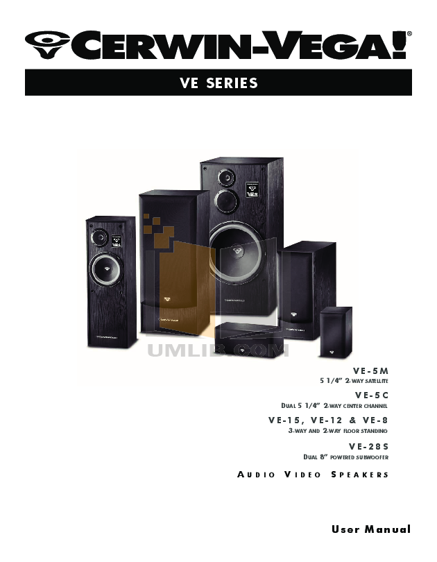 Pdf Manual For Cerwin Vega Speaker Ve M