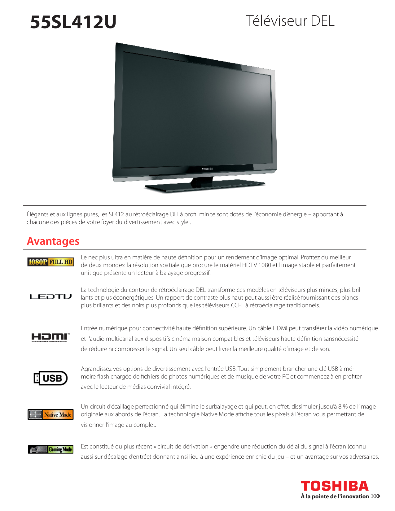 pdf for Toshiba TV 55SL412U manual
