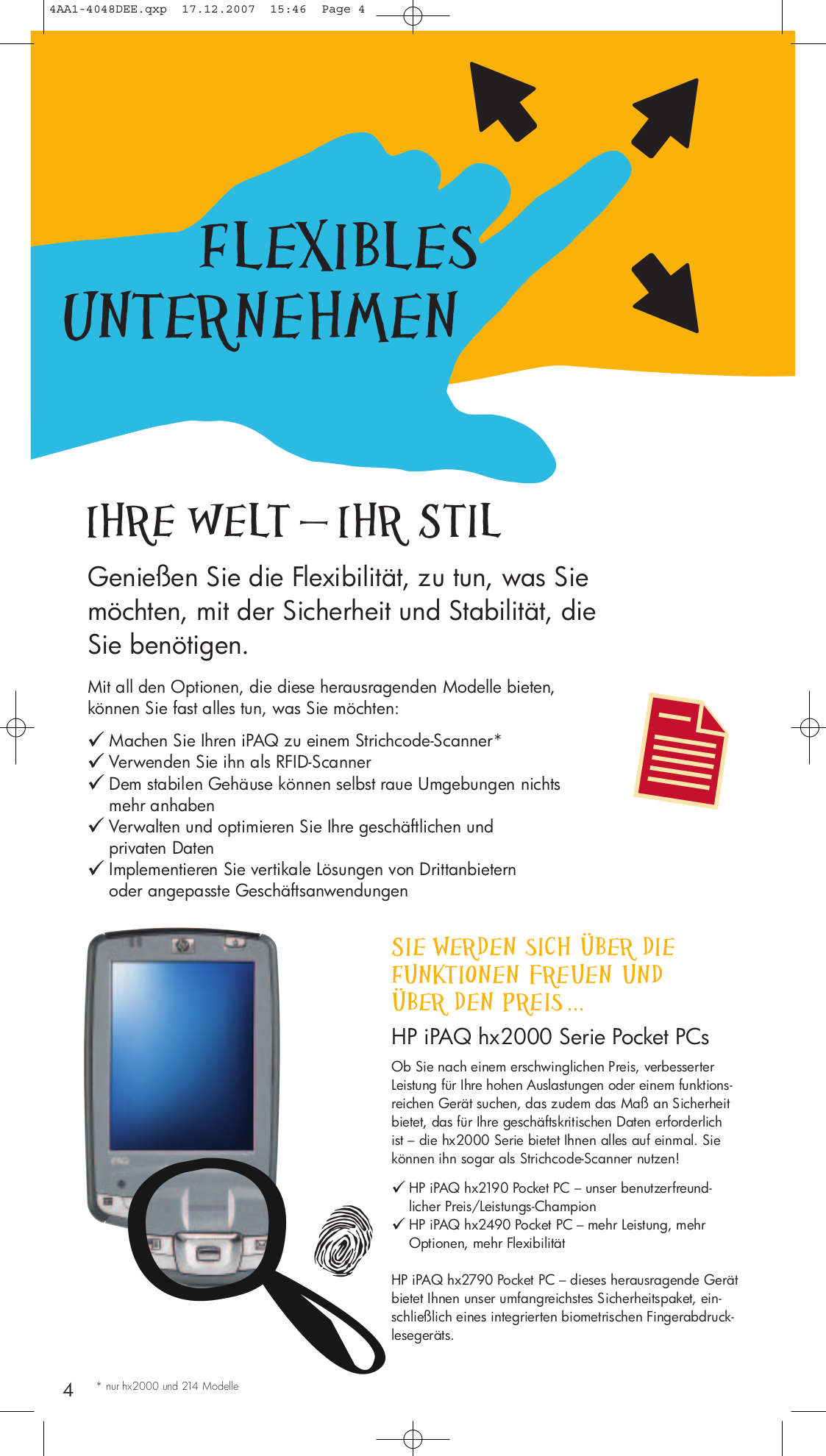 ... HP PDA iPAQ hx2190 pdf page preview ...