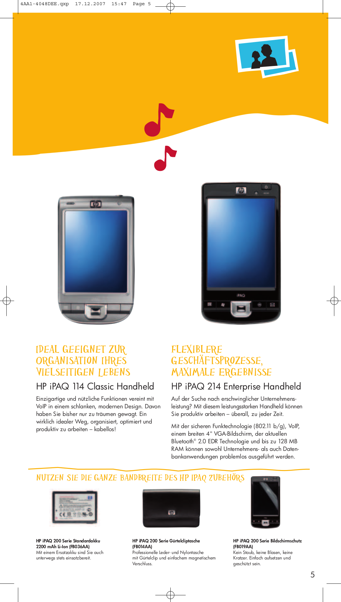... HP PDA iPAQ hx2190 pdf page preview ...