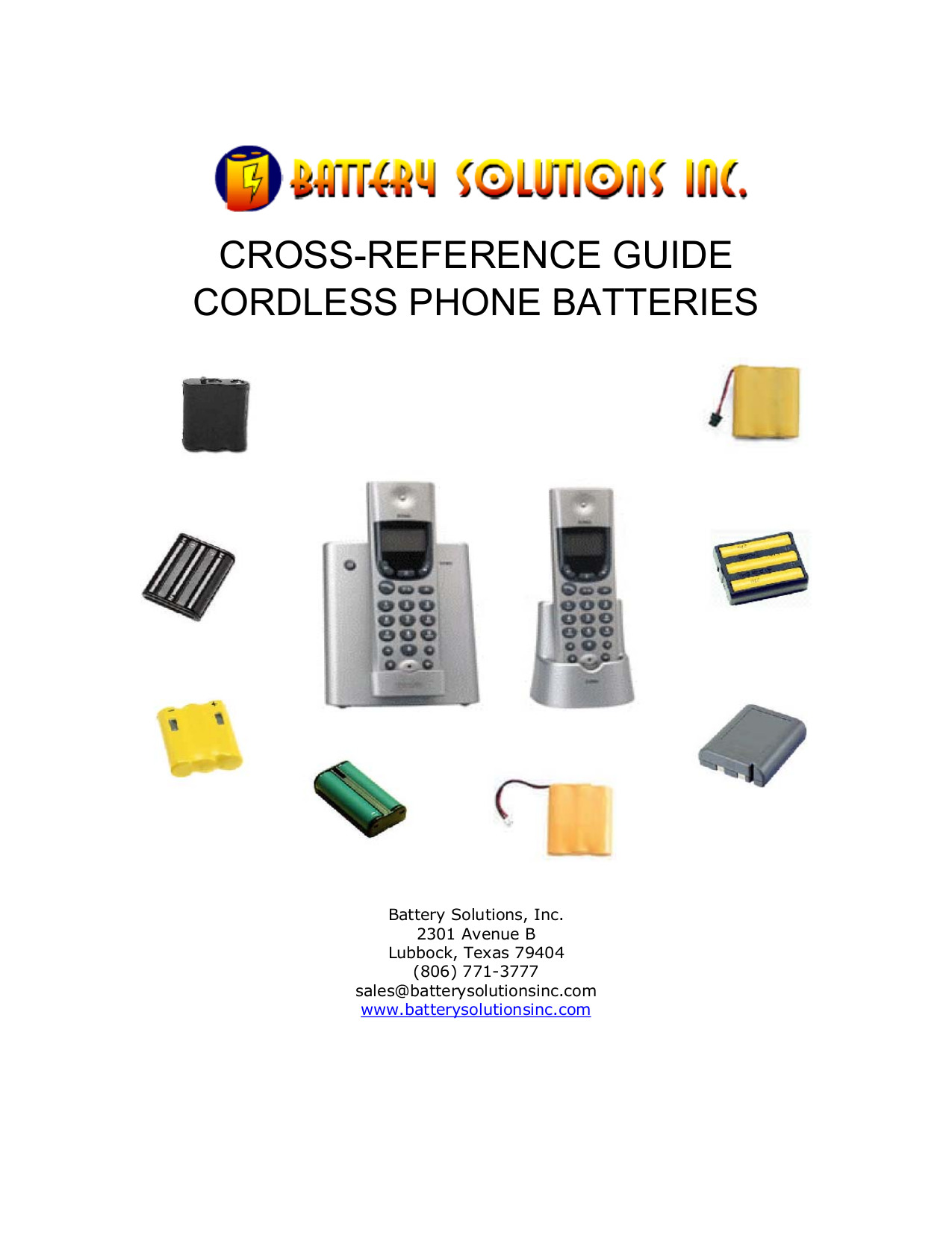 Cordless Phone Battery Cross Reference Chart