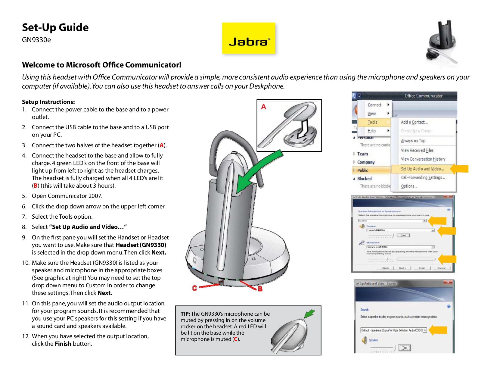 Jabra Headset Gn9330e Bedienungsanleitung