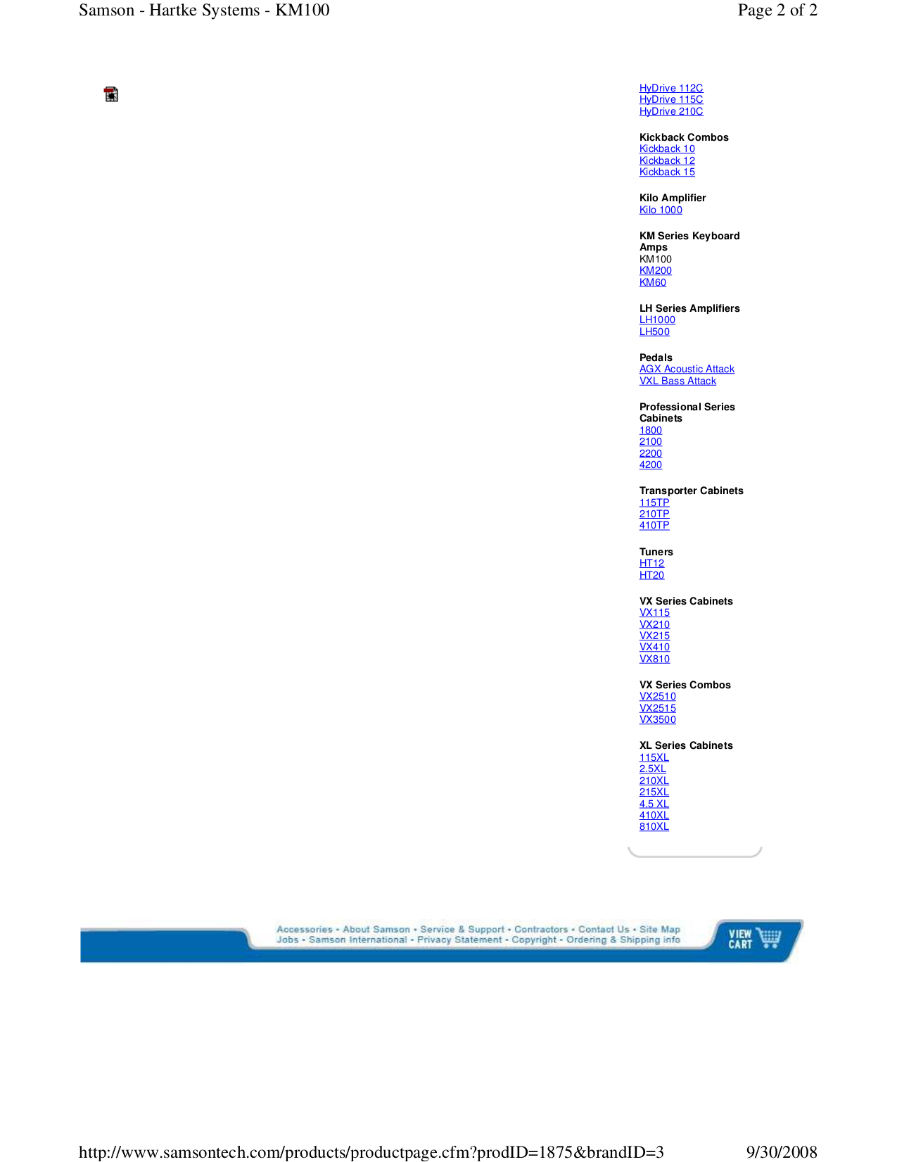 ... Samson Amp VXL Bass Attack pdf page preview
