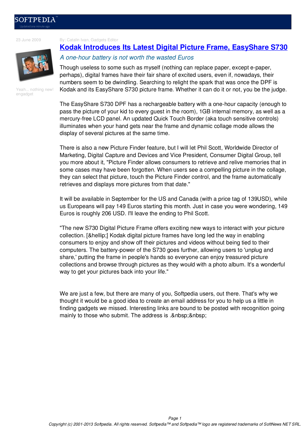 Free Pdf For Kodak Easyshare S730 Digital Photo Frame Manual Pdf For Kodak Digital Photo Frame Easyshare S730 Manual