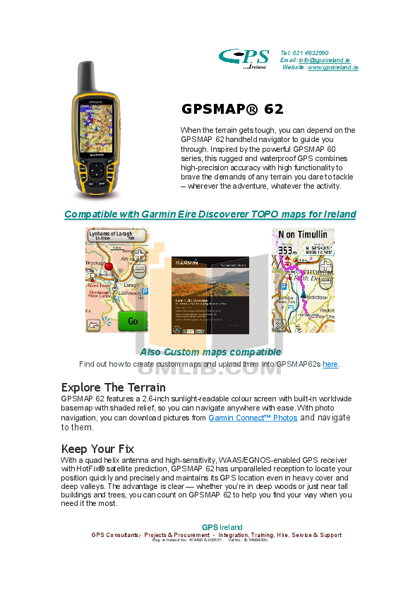 PDF Manual For Garmin GPS GPSMAP 62S