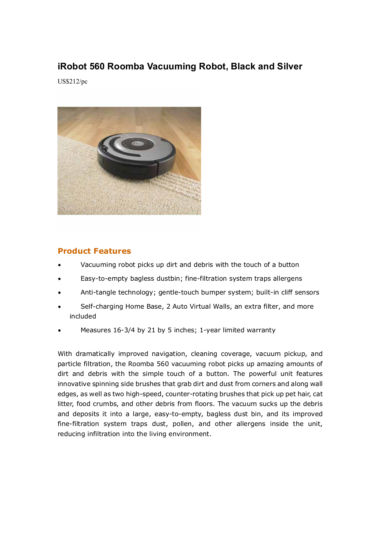 Download free pdf for iRobot Roomba 4210 Vacuum manual
