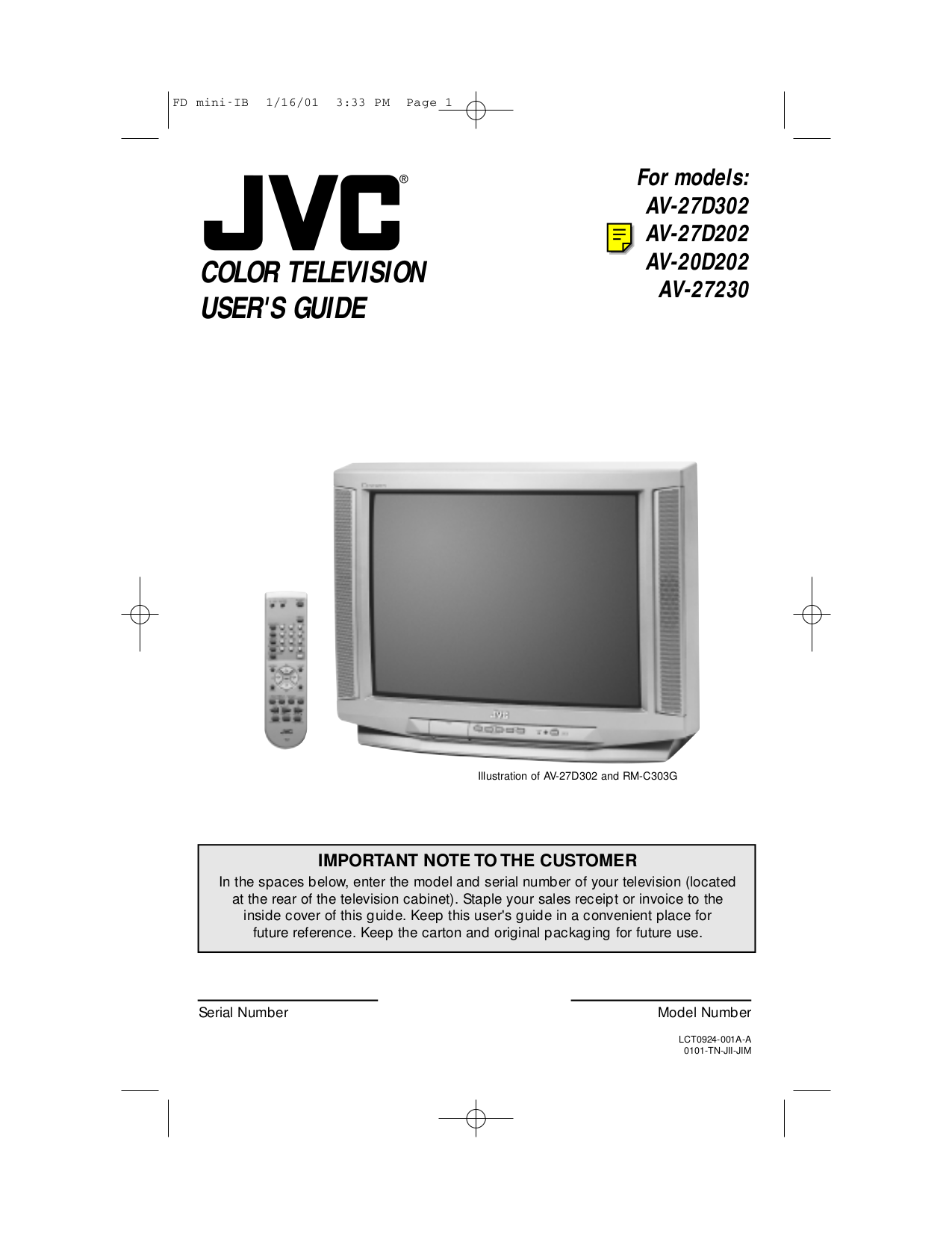 pdf for JVC TV AV-27D302 manual