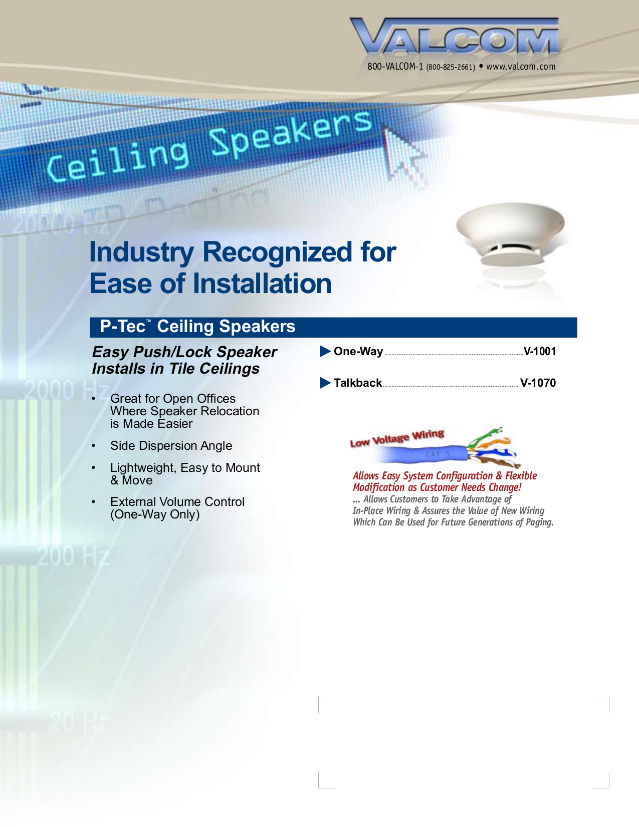Download Free Pdf For Valcom V1001 Speaker Manual