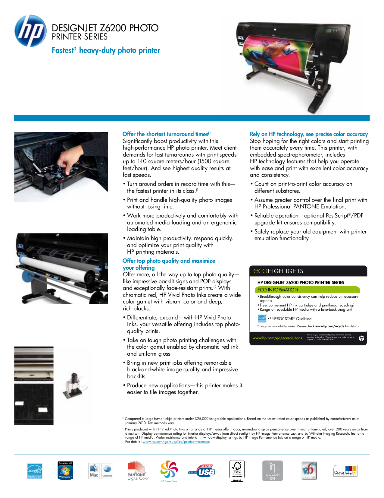 pdf for HP Printer Designjet Z6200 manual