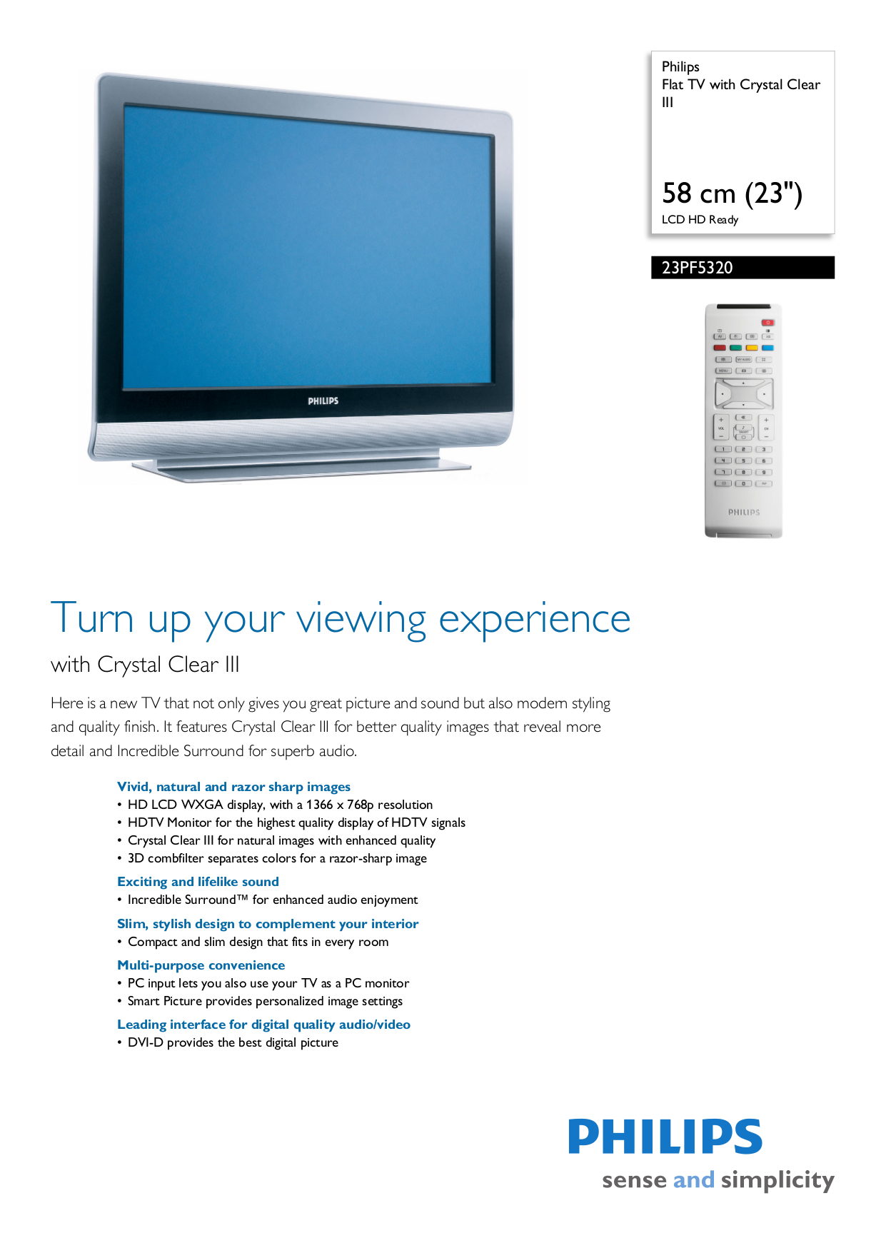 pdf for Philips TV 23PF5320 manual