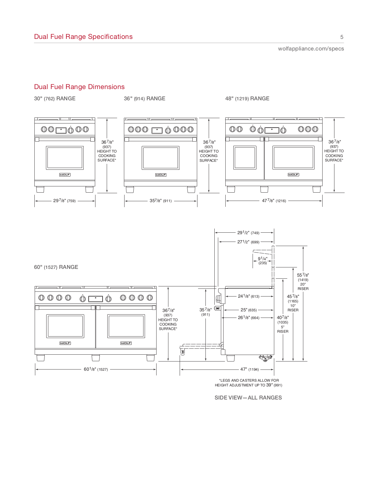 PDF manual for Wolf Range DF484DG