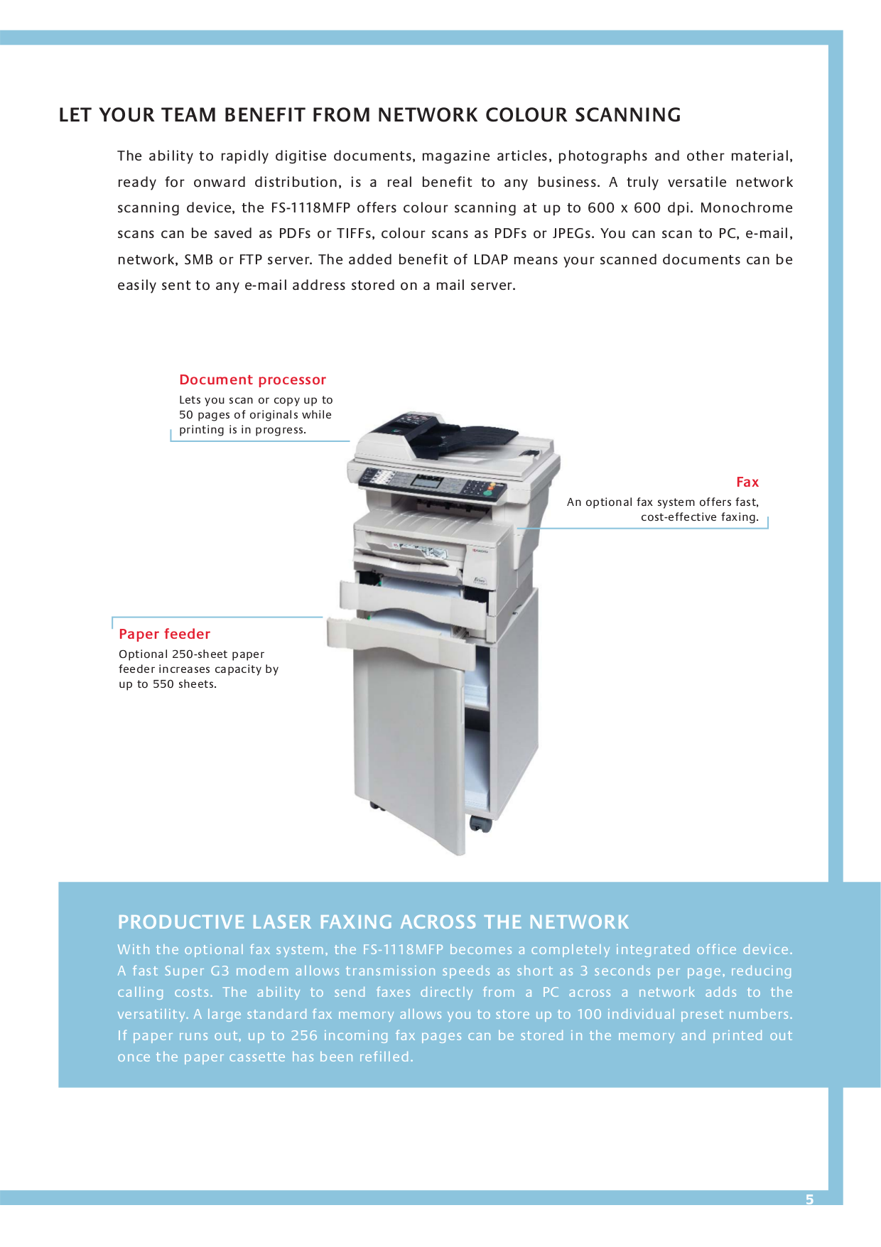 ... Kyocera Multifunction Printer Mita FS-1118 pdf page preview ...