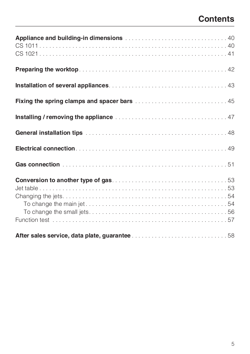 ... Miele Range CS 1112 E pdf page preview ...