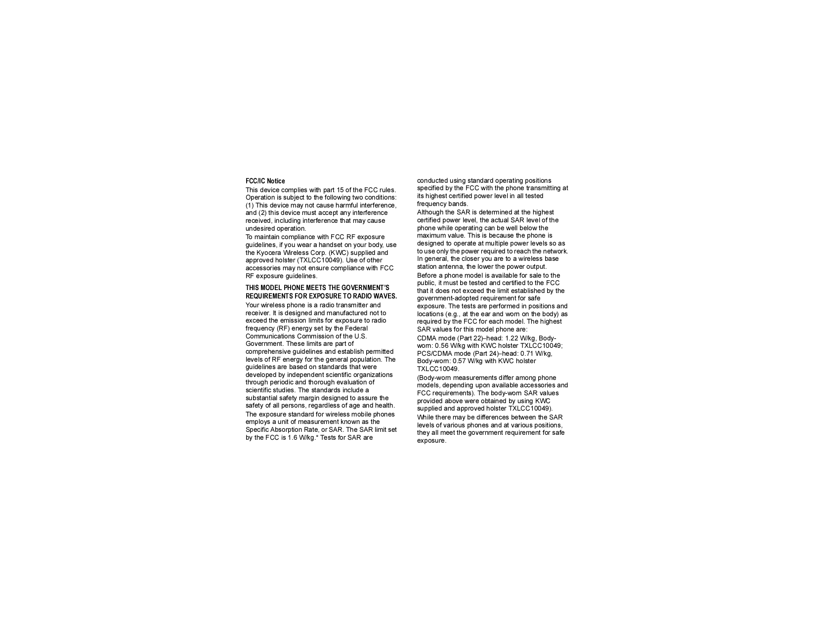 ... Kyocera Cell Phone Slider SE44 pdf page preview ...