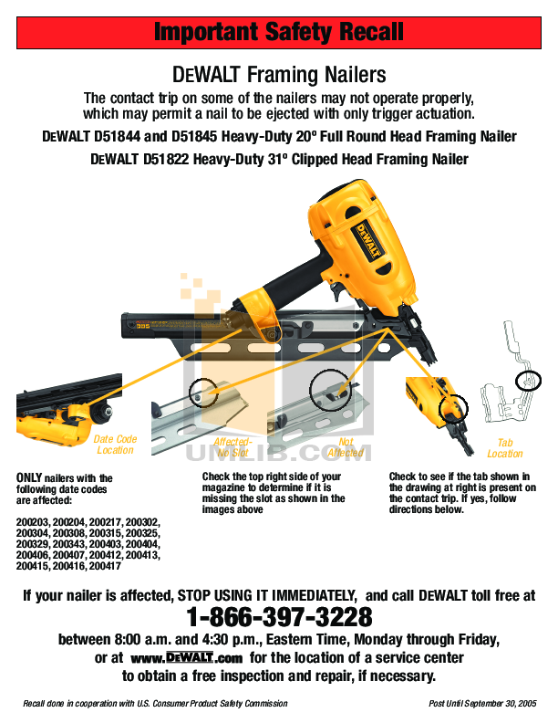Download free pdf for Dewalt D51822 Framing Nailer Other manual