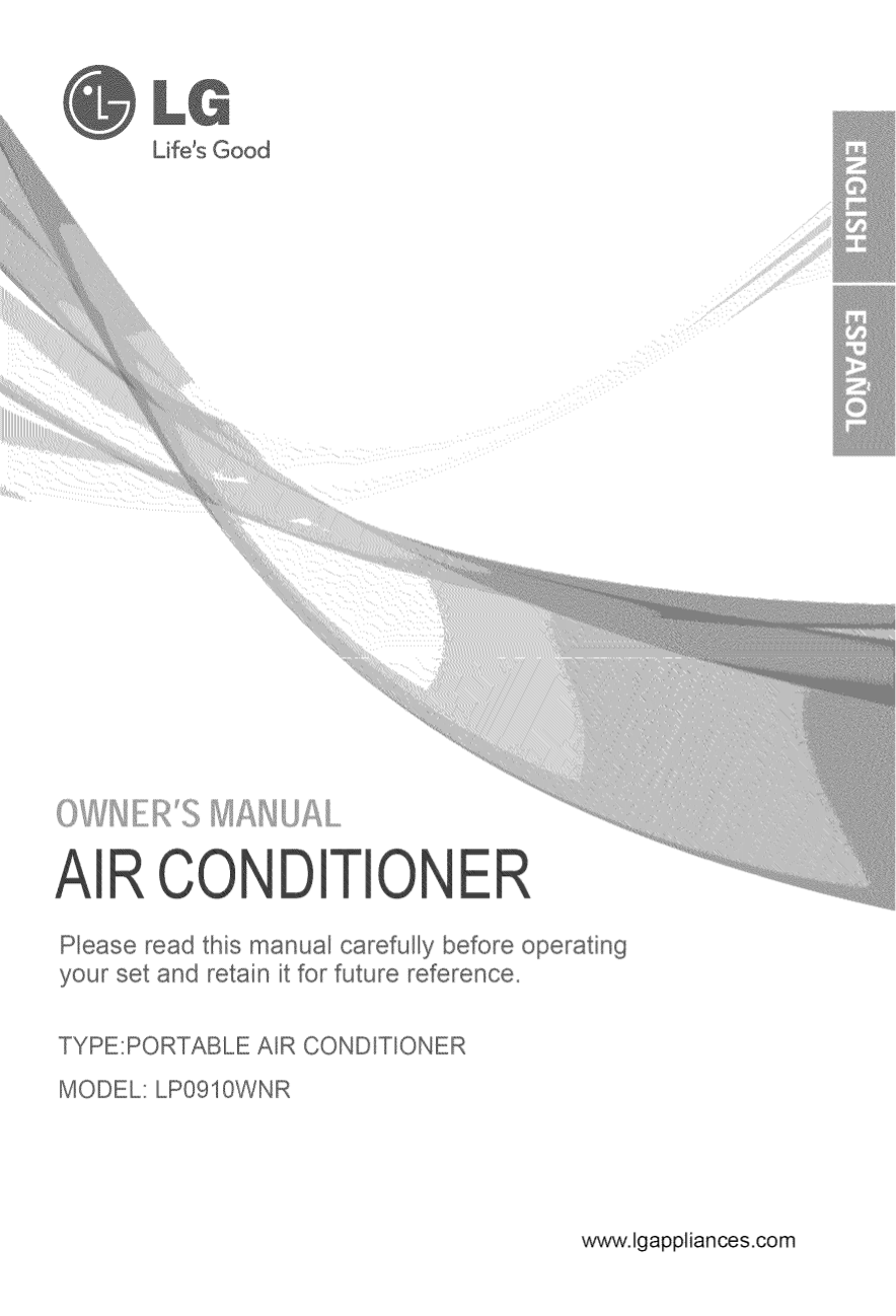 pdf for LG Air Conditioner LP0910WNR manual
