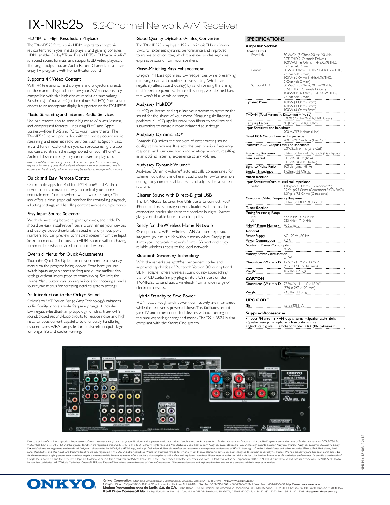 ... Onkyo Speaker System D-525 pdf page preview