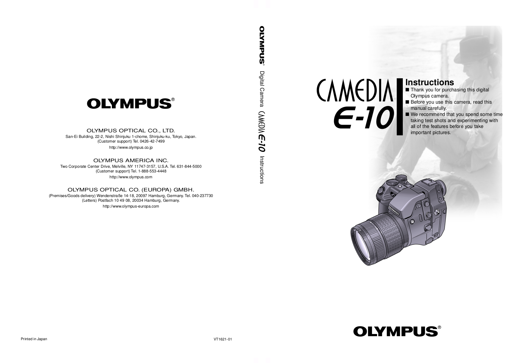 pdf for Olympus Digital Camera CAMEDIA E-20 manual