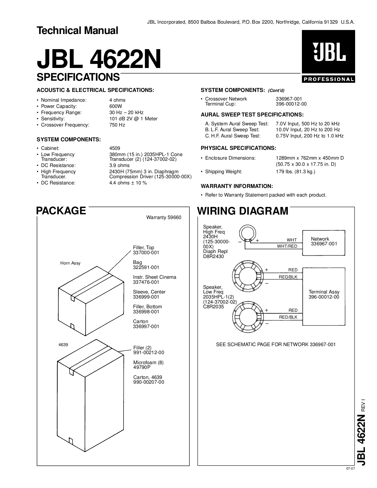 Download free pdf for JBL JBL4800 Speaker manual