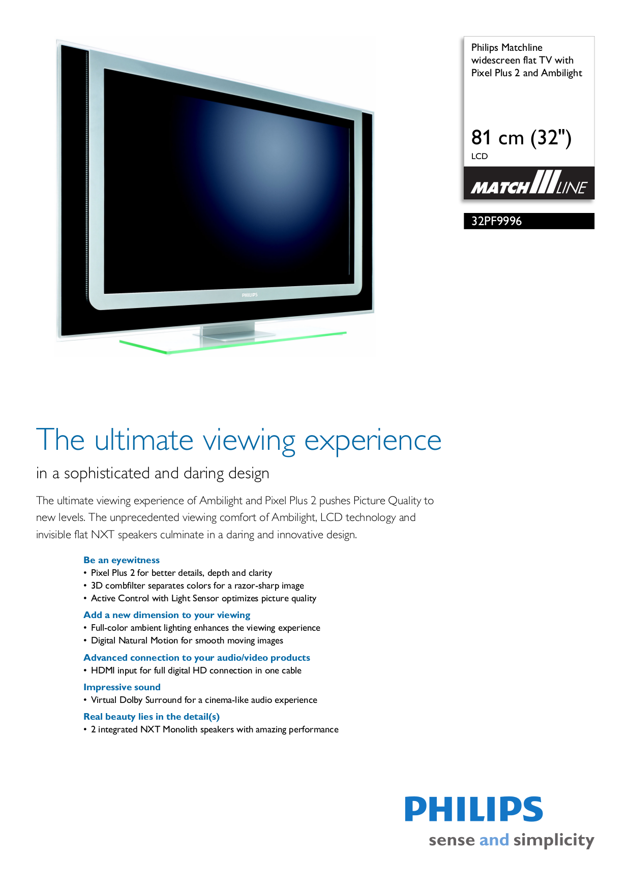 Philips Matchline Television Manual - eazygget
