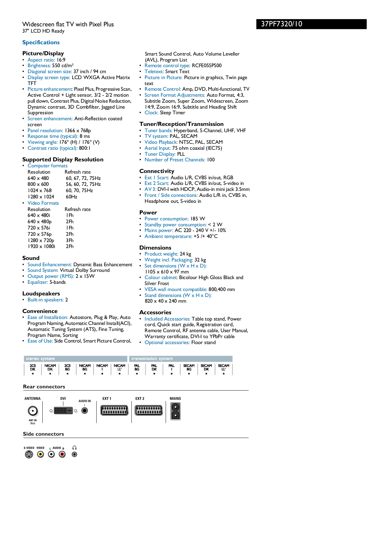 Philips TV 37PF7320 pdf page preview Philips TV 37PF7320 pdf page preview  ...