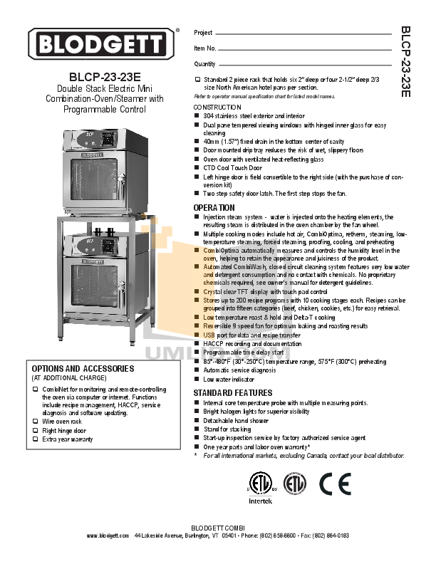 Pdf Manual For Blodgett Oven