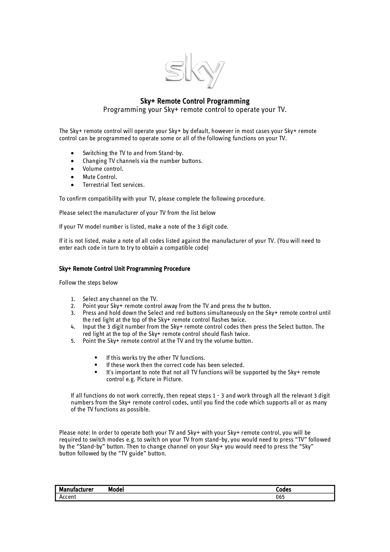 Sky Remote Control Codes Bush Tv gopdb