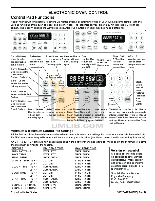 Frigidaire Electric Range Installation Manual