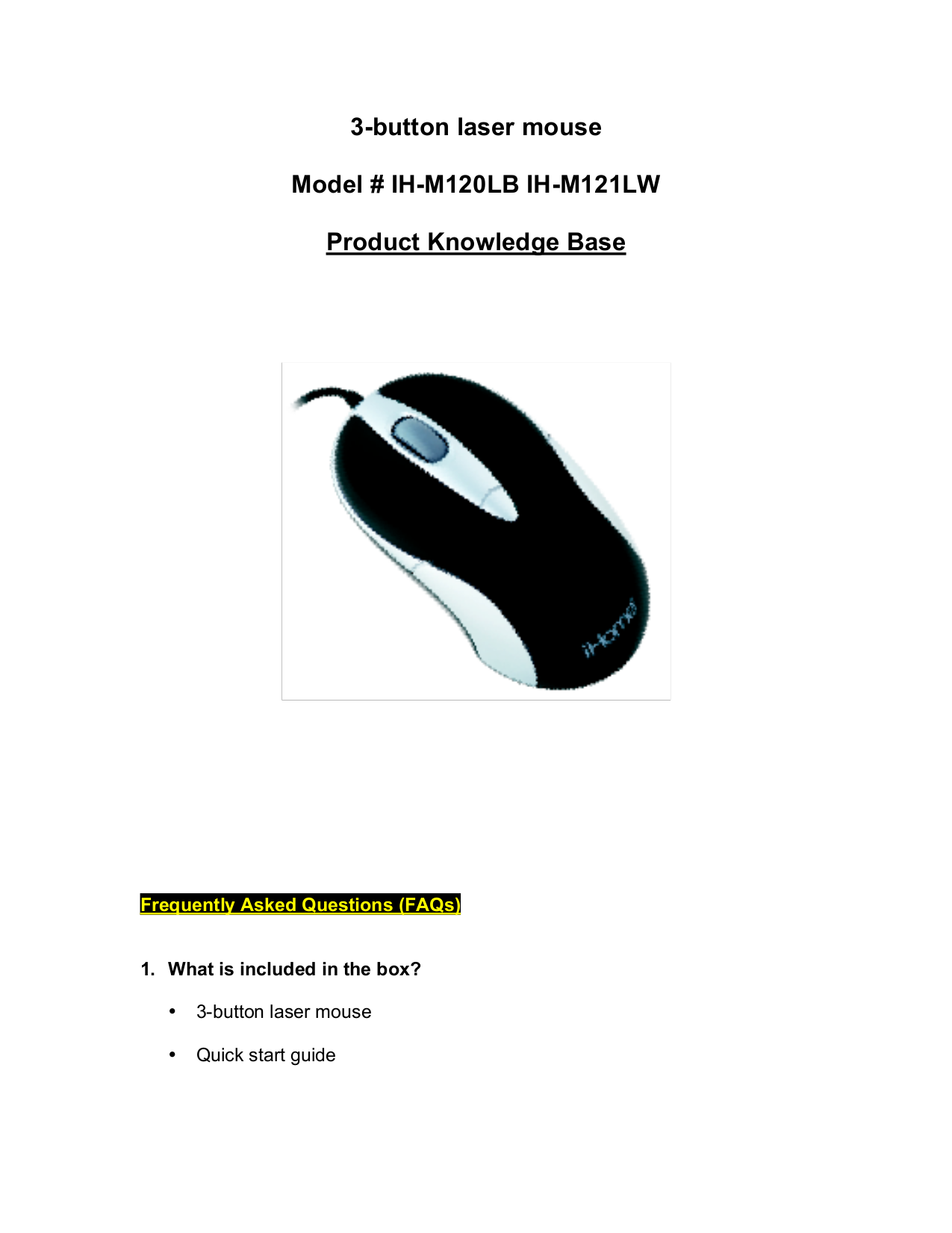 iHome Mouse IH-M120LB pdf page preview .