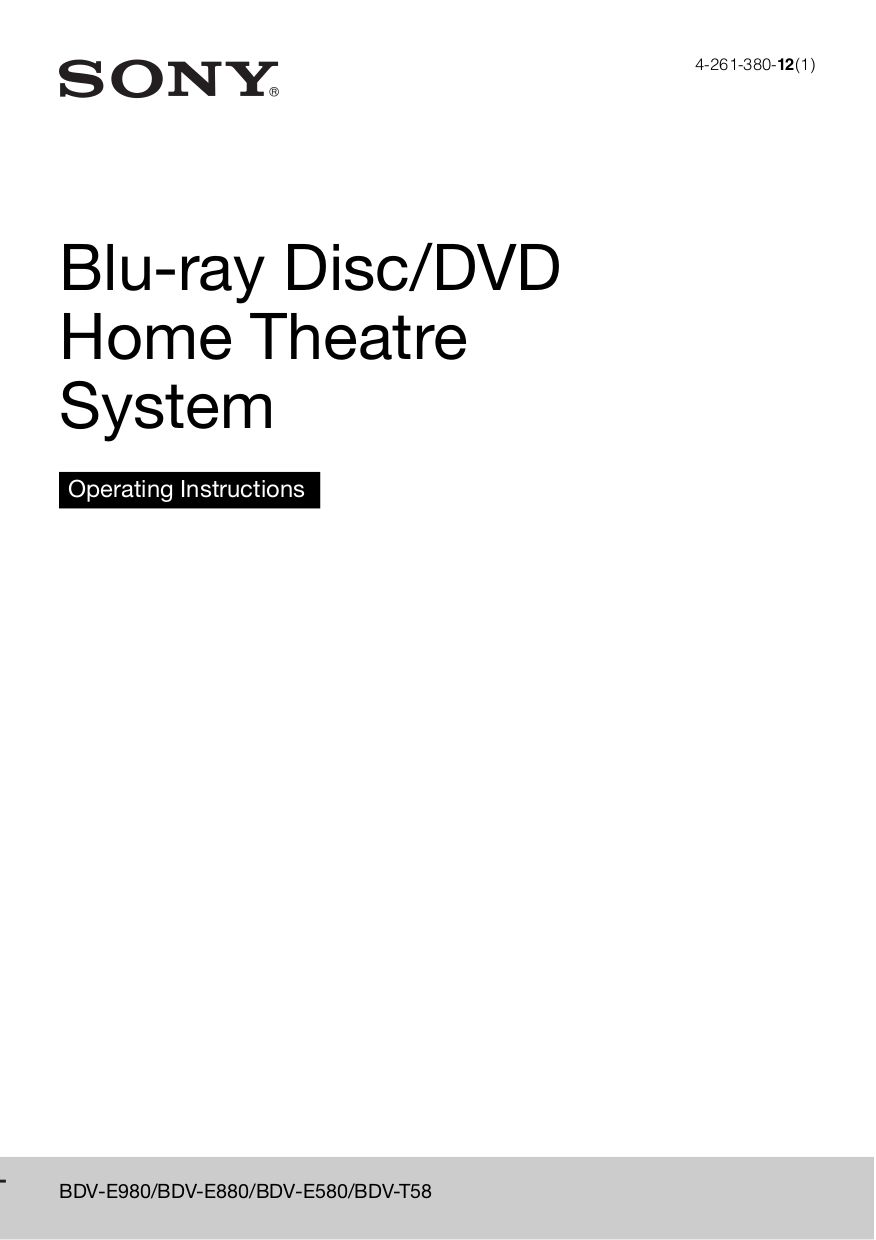 pdf for Sony Home Theater BDV-E570 manual