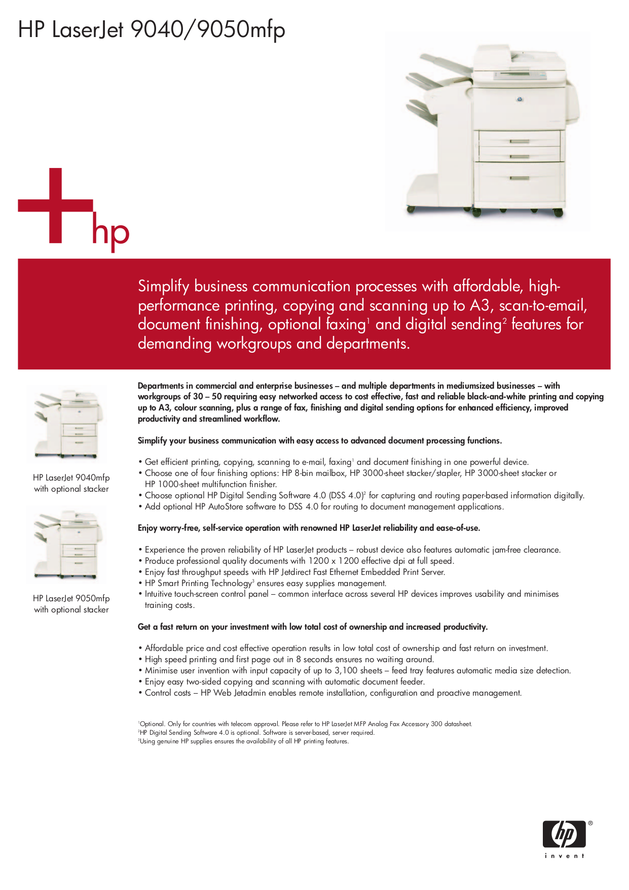 pdf for HP Printer Laserjet,Color Laserjet 9040dn manual