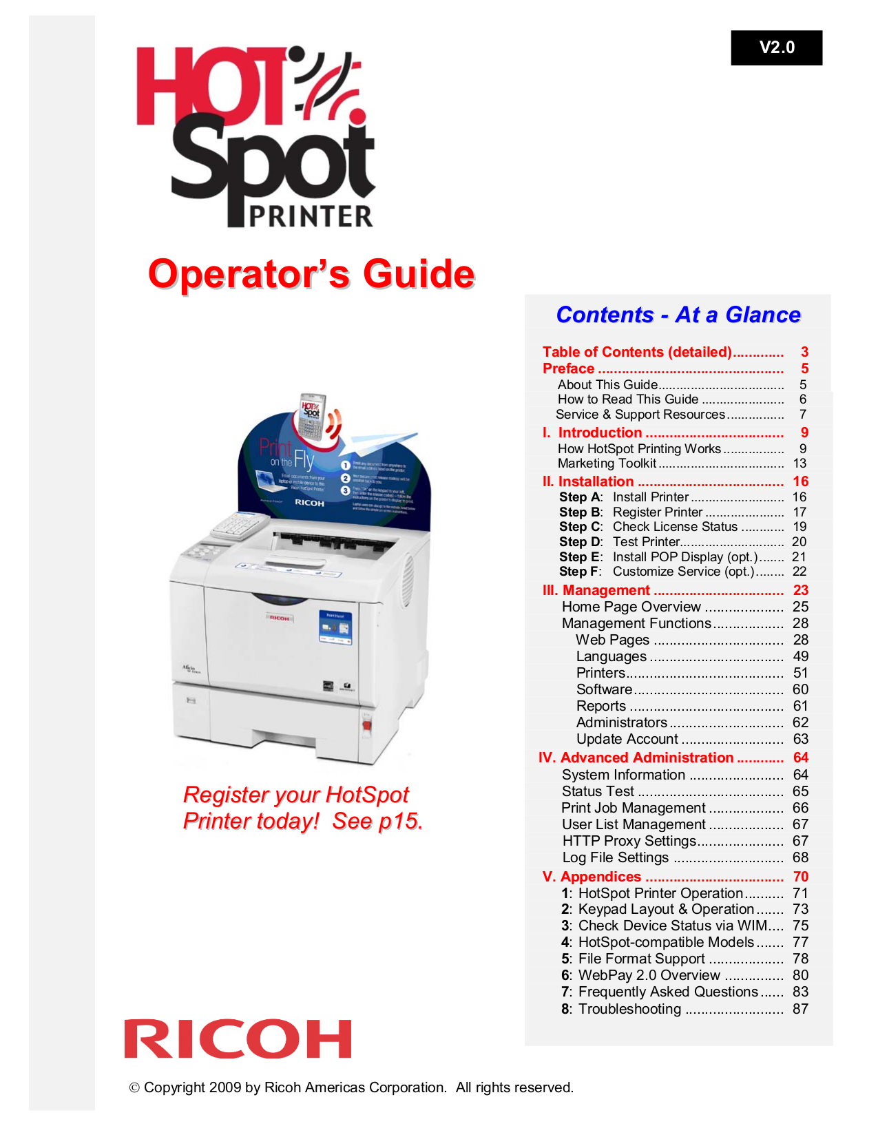 pdf for Ricoh Printer Aficio SP C420DN-KP manual
