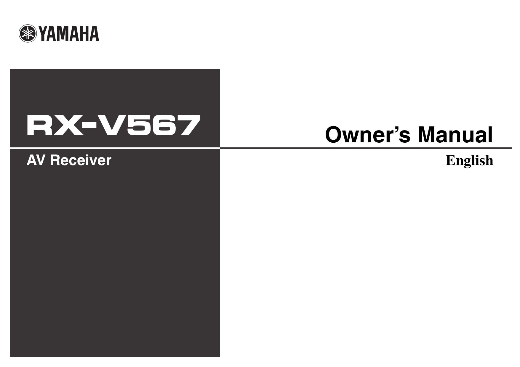 pdf for Yamaha Receiver RX-V567 manual