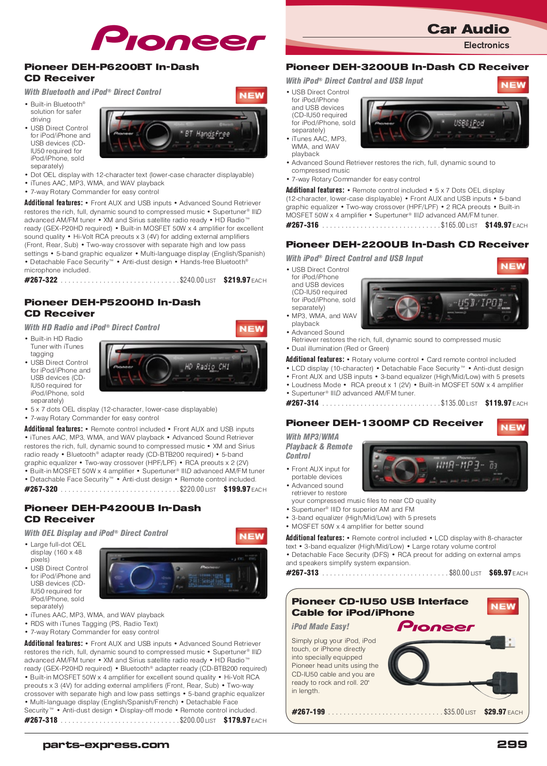 Download free pdf for Pioneer DEH-P6200BT Car Receiver manual