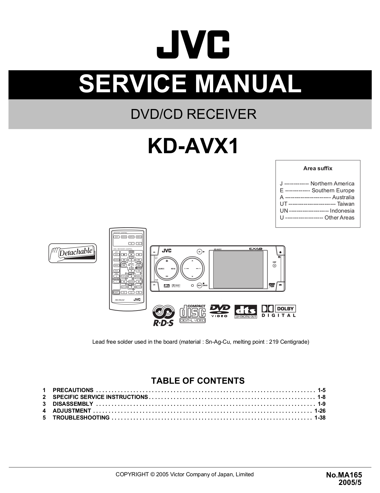 pdf for JVC Car Receiver KD-S895 manual