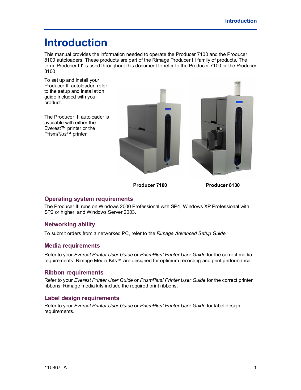 ... Rimage Printer Producer 8100N pdf page preview ...