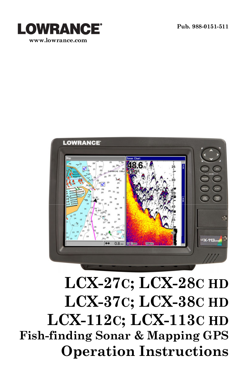 pdf for Lowrance GPS LCX-27C manual