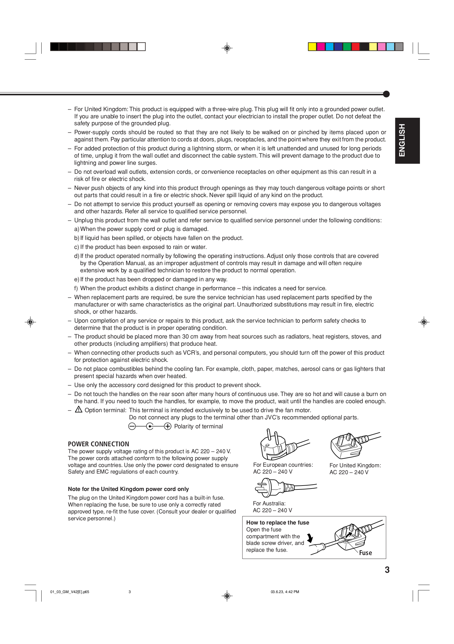 ... JVC Monitor GM-V42PCE pdf page preview ...