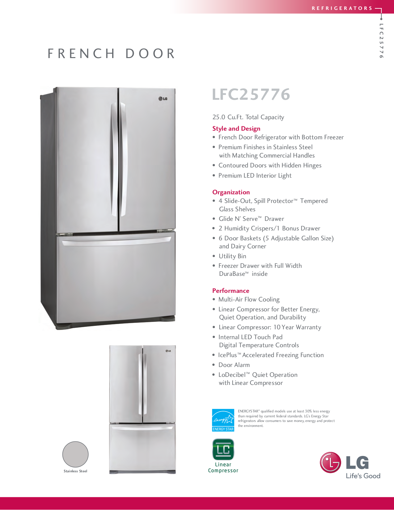 PDF manual for LG Refrigerator LFC25776