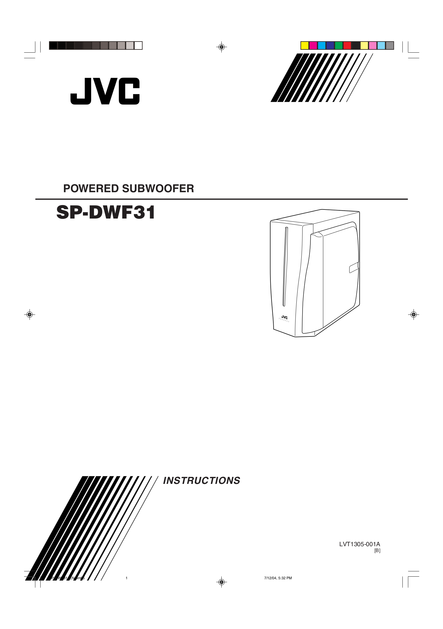 pdf for JVC Subwoofer SP-DWF31 manual