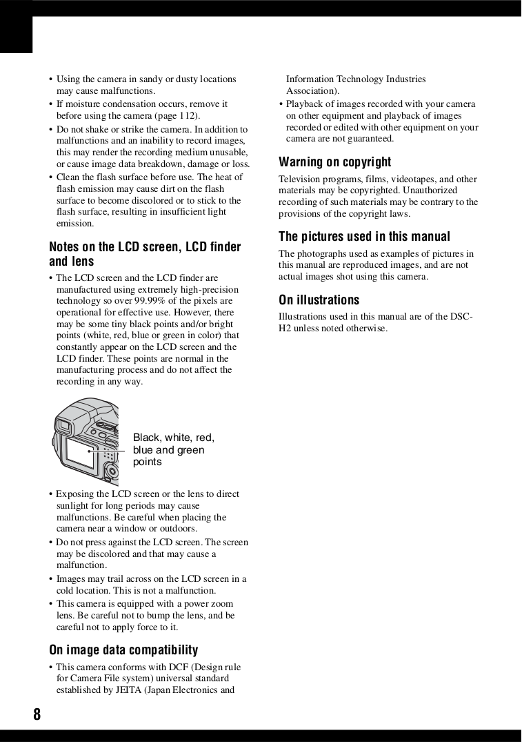 ... Sony Digital Camera Cybershot,Cyber-shot DSC-H2 pdf page preview