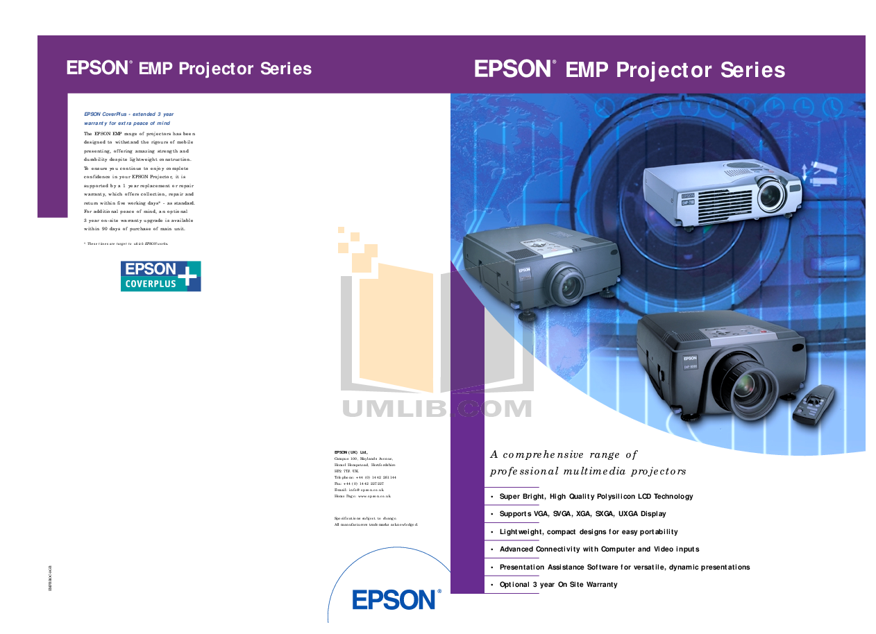 pdf for Epson Projector EMP-9000 manual