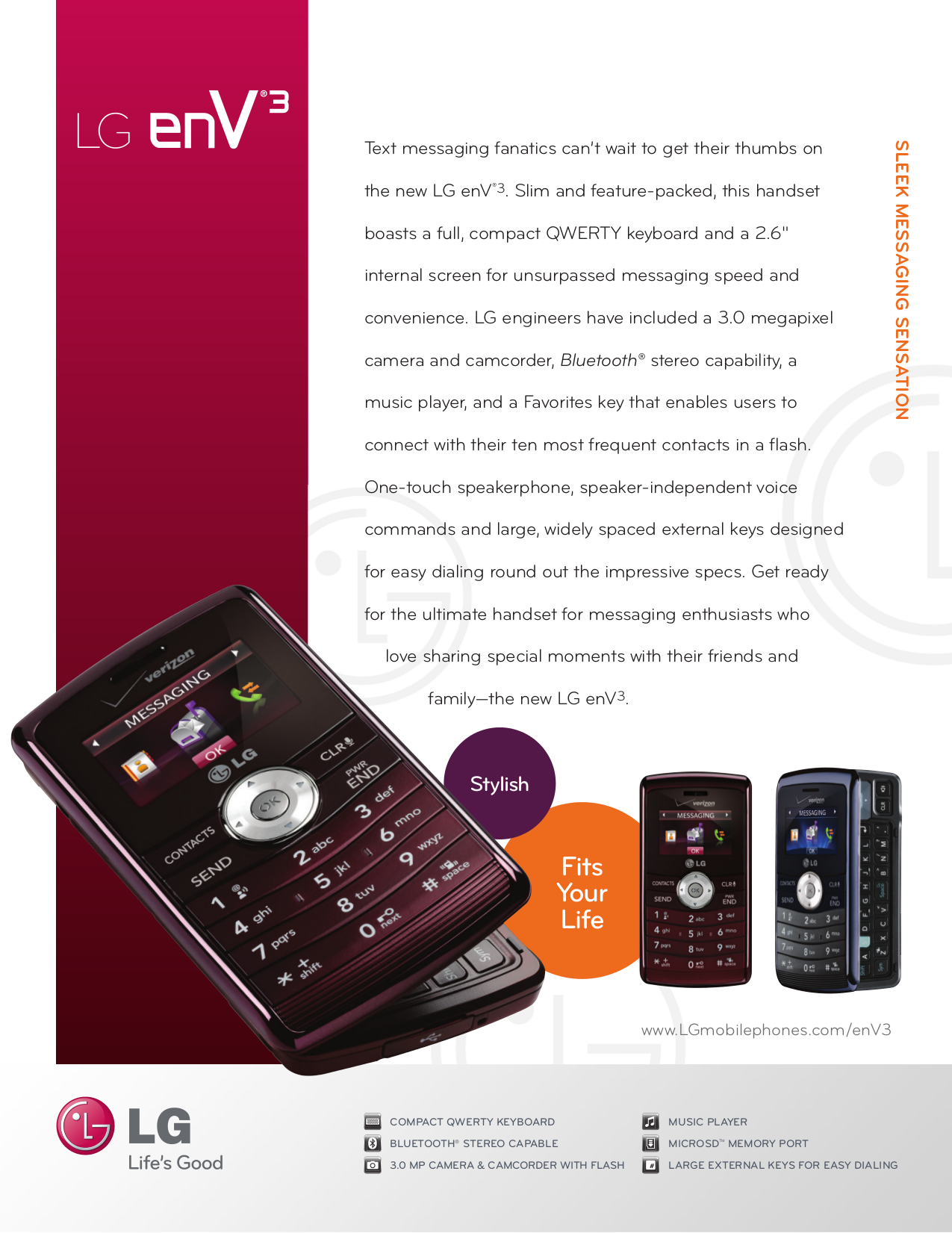pdf for LG Cell Phone enV3 manual