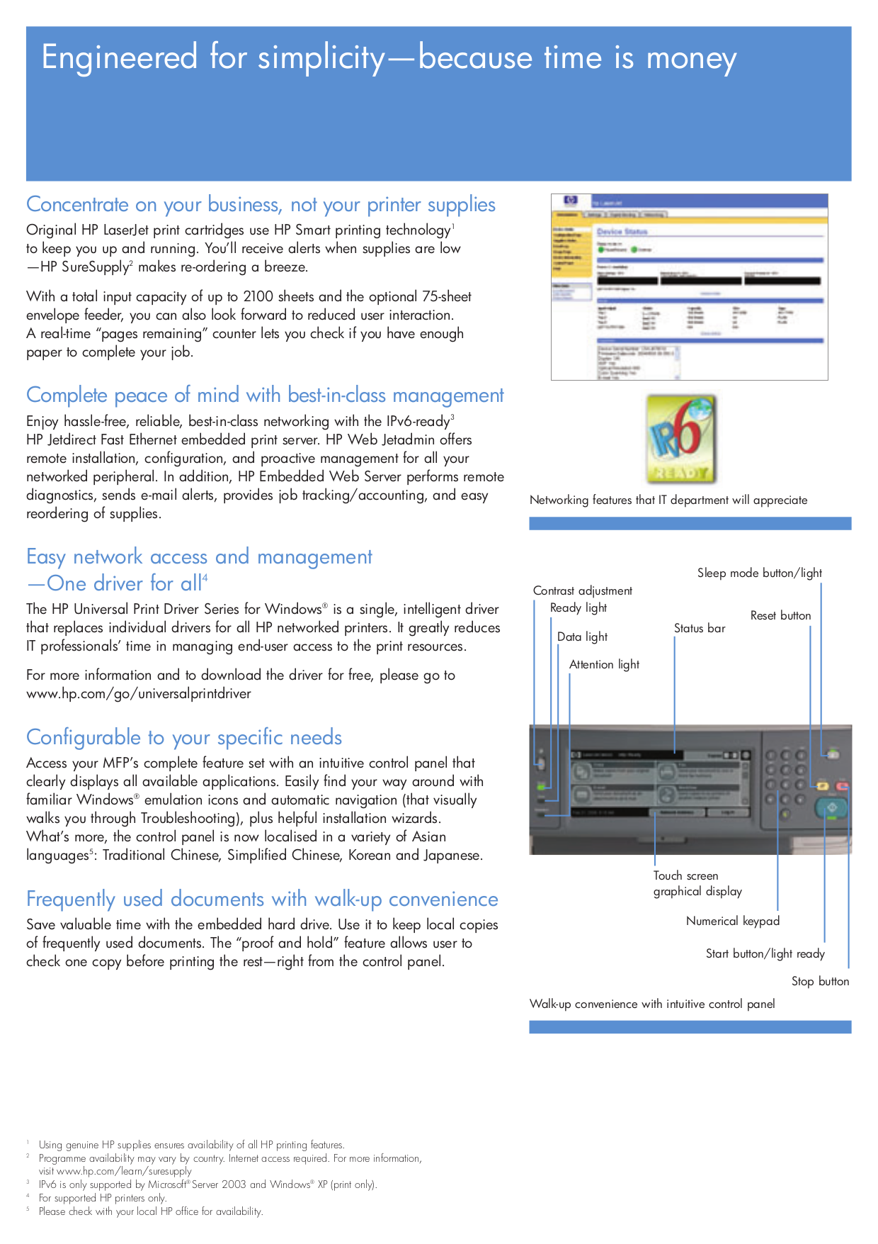 ... HP Multifunction Printer Laserjet,Color Laserjet M4345 pdf page preview  ...