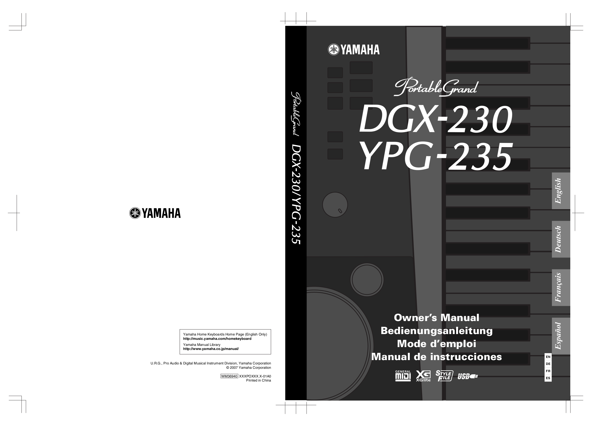 ... Yamaha Music Keyboard DGX-230 pdf page preview ...